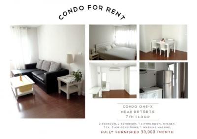For RentCondoSathorn, Narathiwat : Condo One X Naratiwas 24, 75sqm Spacious, Low Rise Two Bedrooms Apartment to let at Condo One X Naratiwat 24