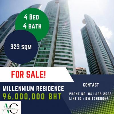 For SaleCondoSukhumvit, Asoke, Thonglor : *Hot Deal* *Big Unit* Millennium Residence@Sukhumvit | 4 Bed |☎️061-625-2555