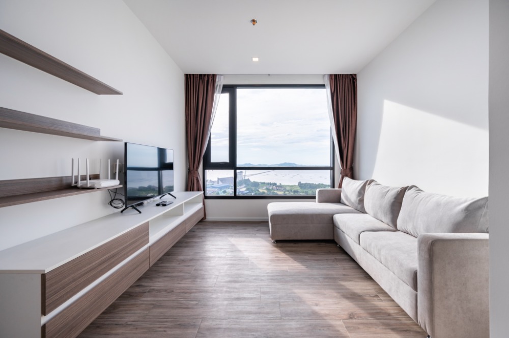 ให้เช่าคอนโดศรีราชา แหลมฉบัง บ้านบึง : 𝗥𝗲𝗮𝗱𝘆 𝘁𝗼 𝗺𝗼𝘃𝗲 𝗶𝗻 Two Bedroom Fully furnished @ Knightsbridge The Ocean Sriracha (Accept Short Contract)