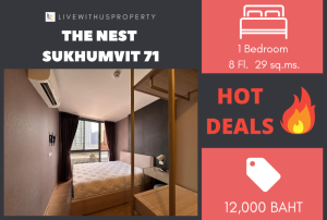 For RentCondoOnnut, Udomsuk : Urgent rent!! Cheapest on the web, very beautiful decorated room, The Nest Sukhumvit 71