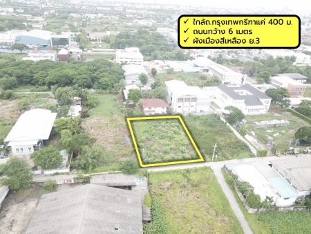 For SaleLandPattanakan, Srinakarin : Land for sale, Soi Krungthep Kreetha 33 intersection 3, area 1 rai (400 sq m.), width 31 m., depth 51.6 m. Near golf course and Wellington International School, only 1.3 km. Selling price 65,000 baht / sq m only The best price, this location can't be