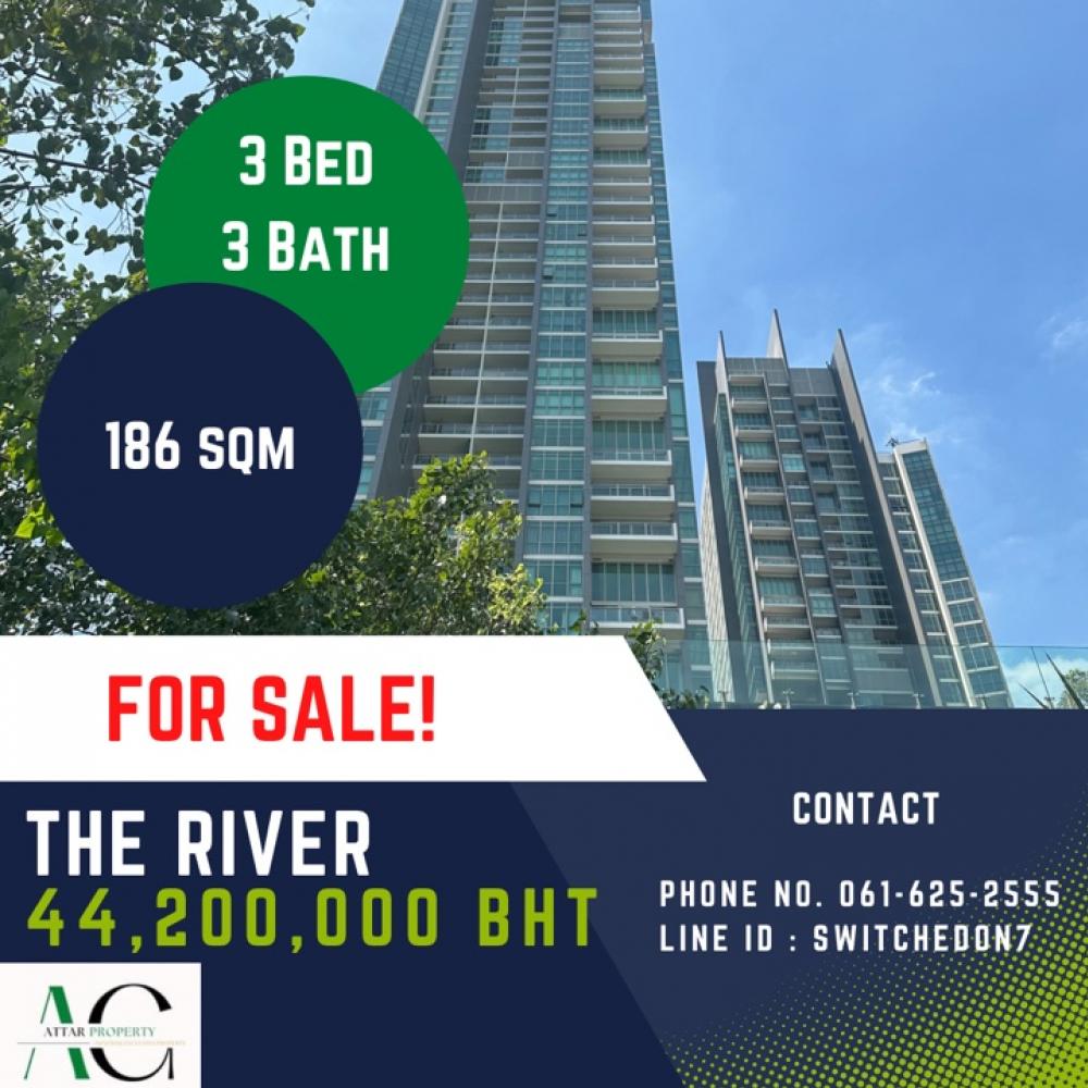 For SaleCondoWongwianyai, Charoennakor : *For Sale* The River | 3 Bed |☎️061-625-2555