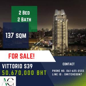 For SaleCondoSukhumvit, Asoke, Thonglor : Vittorio Sukhumvit 39 | 2 Bed |☎️061-625-2555