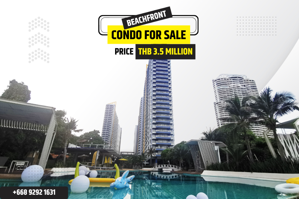 For SaleCondoPattaya, Bangsaen, Chonburi : Firesale Lumpini Parkbeach Jomtien Beachfront Condo 2 bedrooms