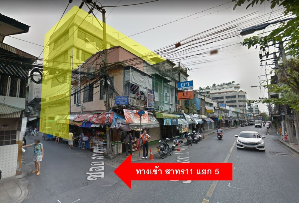 For RentOfficeSathorn, Narathiwat : Office space for rent, office in a 5-story building, Soi Sathorn 11, location in the heart of the city, business district, floors 3-4, area 270 sq m.* per floor, rent 64,000 baht*/month.