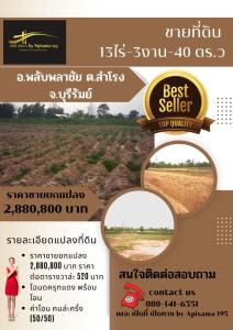 For SaleLandBuri Ram : Land for sale, 13 rai-3 ngan-40 square wa (Plub Phlachai District, Samrong Subdistrict, Buriram Province)
