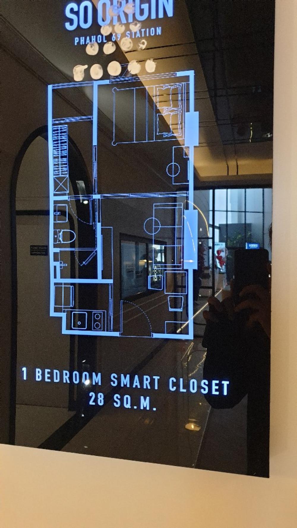 ขายดาวน์คอนโดวิภาวดี ดอนเมือง หลักสี่ : ขายดาวน์ 82k 1 Bed Smart Closet Unit พิเศษ โครงการ SO Origin Phahol 69