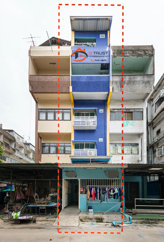 For SaleShophouseBangna, Bearing, Lasalle : Commercial building for sale, 1 booth, 6 floors with tenants, the building is next to Ramkhamhaeng University 2.