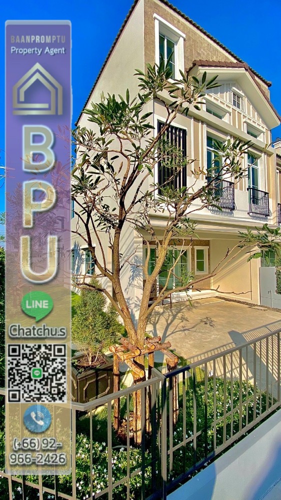 For RentTownhouseBangna, Bearing, Lasalle : ** Pets friendly 3 Bedrooms Corner Unit Townhome with mezzanine for Rent ** Indy 2 Bangna-Ramkhamhaeng2 Near Mega Bangna