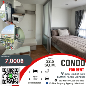 For RentCondoUdon Thani : ⚡ For rent! Condo Lumpini Place UD Posri, Udon Thani – New! Lumpini Place UD Posri for Sale ⚡