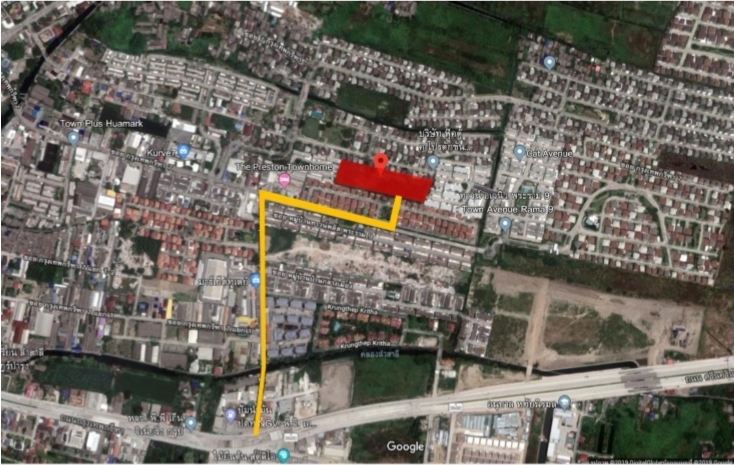 For SaleLandPattanakan, Srinakarin : Land for sale, good location, Krungthep Kreetha, land area 1 rai 2 ngan 52.1 square wa. Suitable for building a house, corner plot, ready to transfer
