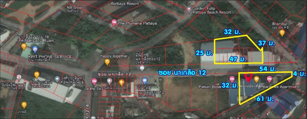 For SaleBusinesses for salePattaya, Bangsaen, Chonburi : Apartment for sale, Soi Naklua 12, Pattaya-Naklua Road, Banglamung, Chonburi, area 573 sq m.