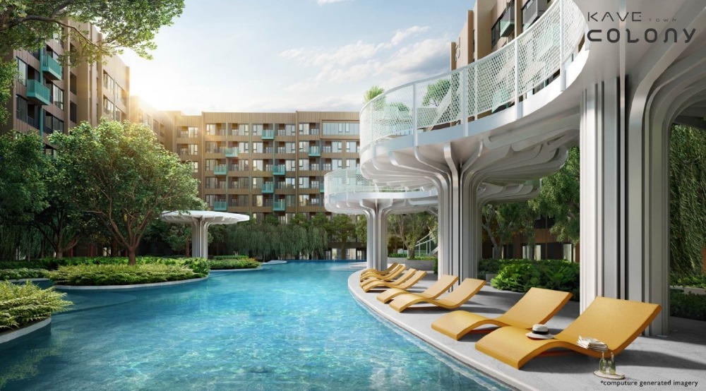 Sale DownCondoPathum Thani,Rangsit, Thammasat : 🎁 🎈Kave Town Colony, pool view room, VVIP round, big discount, next to Bangkok University for investment, renting, high % yield