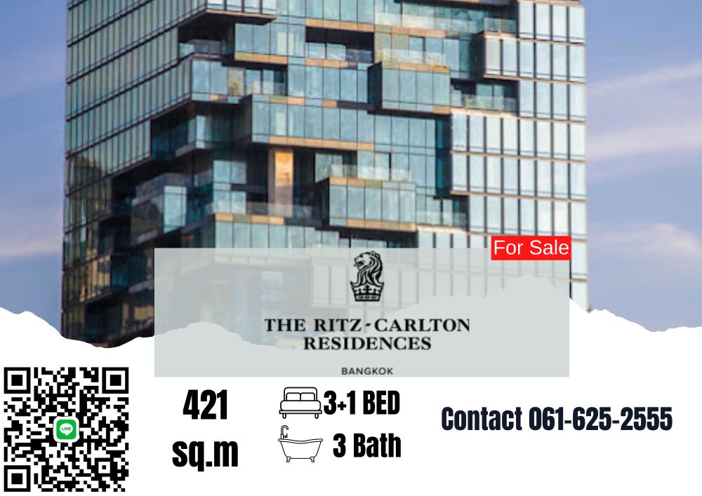 ขายคอนโดสาทร นราธิวาส : *MAHANAKORN TOWER High floor* The Ritz Carlton Residences Bangkok | 3+1 Bed | 061-625-2555