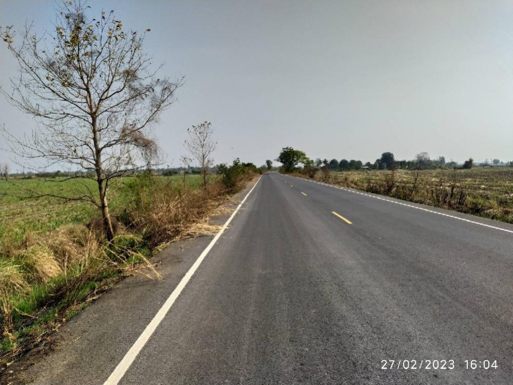 For SaleLandSuphan Buri : Land for sale on the road, Nong Ya Sai District. Suphanburi Province near Wat Bo Wa and Mitmongkol Mill, area of 53 rai 0 ngan 21 square wa, suitable for dividing plots of land or renting out sugarcane farms