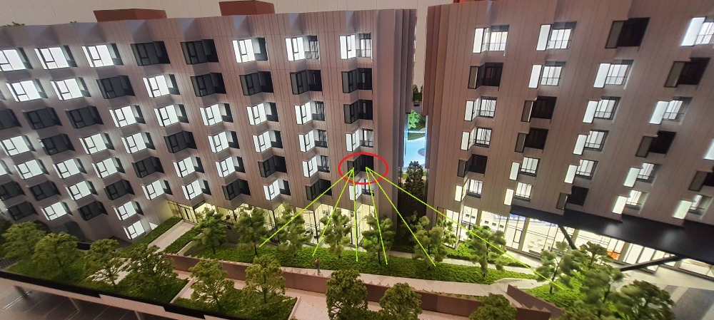 ขายดาวน์คอนโดปทุมธานี รังสิต ธรรมศาสตร์ : (เจ้าของ) มี VDO ให้ดู Kave Town Colony ห้องมุม หน้าสวน + กระจกเข้ามุมตัว L + ครัวแยก + ได้พื้นที่เพิ่มมาอีก 0.4 ตรม ฟรีๆ