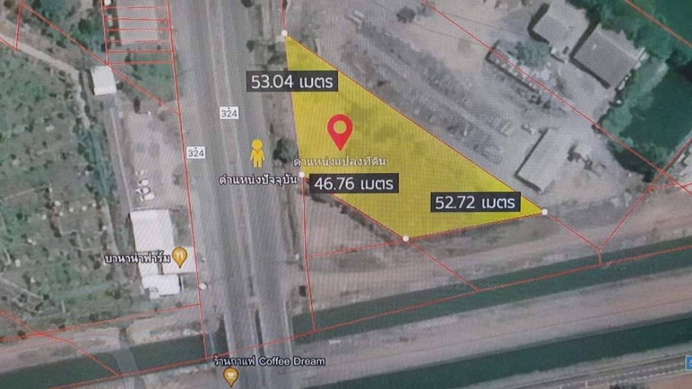 For SaleLandKanchanaburi : Beautiful plot of land, 2-0-13 rai, Thung Samo Subdistrict, Phanom Thuan District, Kanchanaburi Province, in front of a 4-lane main road.