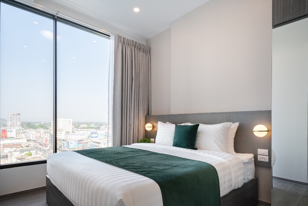 For RentCondoSriracha Laem Chabang Ban Bueng : 𝗡𝗲𝘄 𝗰𝗼𝗻𝗱𝗼 𝗳𝗼𝗿 𝗿𝗲𝗻𝘁 One Bedroom Plus FREE Wi-Fi @ Hampton Sriracha (Accept Short Contract)