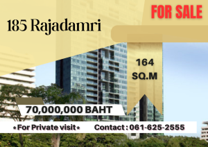 For SaleCondoWitthayu, Chidlom, Langsuan, Ploenchit : *For Sale like new* 185 Rajadamri | 2 Bed | 061-625-2555