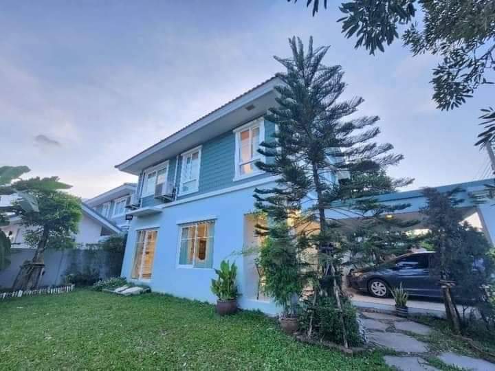 For RentHouseBangna, Bearing, Lasalle : 2 storey detached house for rent 60 sq m., Is a model house, garden view, Soi ABAC, Bangna Road, Trad km. 26, for rent 35,000 / month