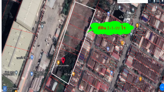 For SaleLandSamut Prakan,Samrong : Land for sale, 3.2 rai, Soi Wat Nam Daeng. Only 1 km away from Srinakarin Road, near the yellow line train, Si Dan Station.