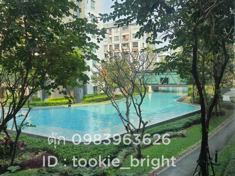 For RentCondoChiang Mai : For rent, D Condo Ping Kh, 2nd floor. Pool and garden view