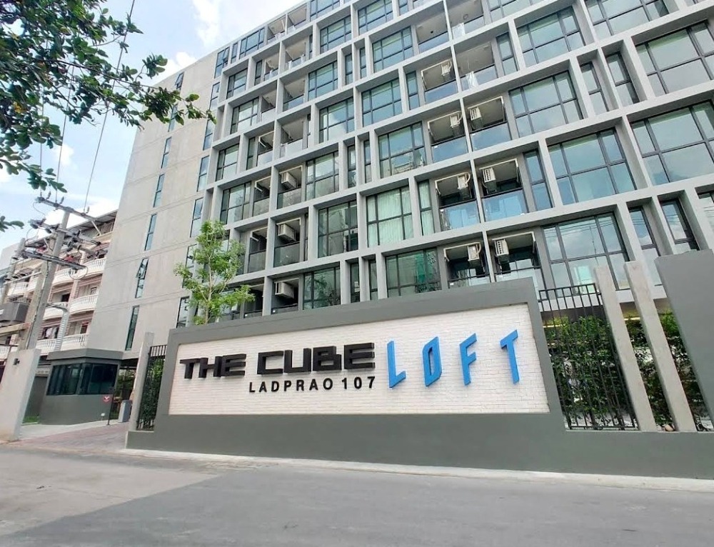 For SaleCondoLadprao101, Happy Land, The Mall Bang Kapi : Condo for sale, The Cube Loft Ladprao 107, area 28.12 square meters, studio room, 1 bedroom, 1 bathroom, separate kitchen, Khlong Chan Subdistrict, Bang Kapi District, Bangkok 10240