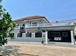 For RentHouseNakhon Pathom, Phutthamonthon, Salaya : Call: 097-278-5588 2 storey detached house for rent, large house, 102 square wah, Chaiyaphruek Village, Phutthamonthon Sai 4, very beautiful house, fully furnished, 6 air conditioners, living only