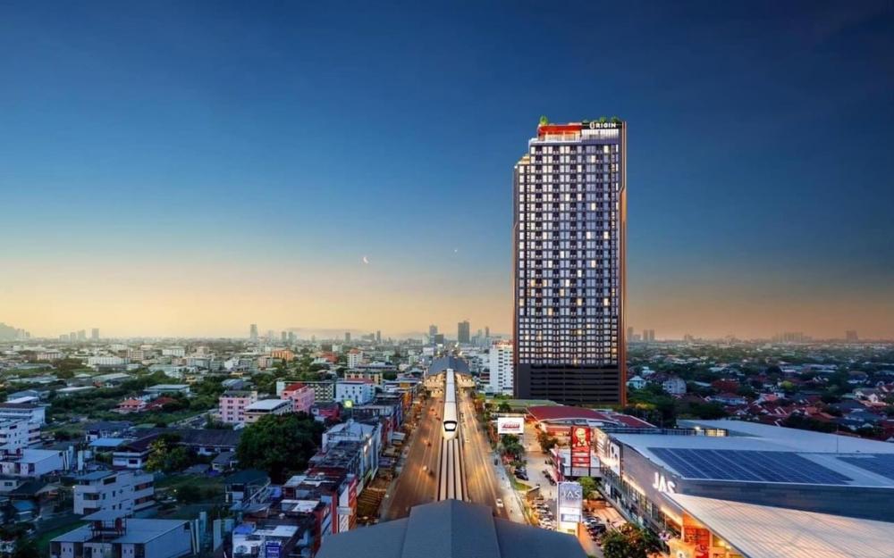 Sale DownCondoSamut Prakan,Samrong : Sale down payment Origin Plug & Play Srinakarin, DUO SPACE room, 27.35 sq m (usable area 40 sq m), item room, garden floor, not exposed to the afternoon sun, private