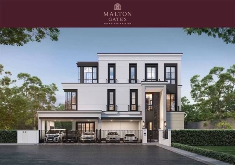 For SaleHousePattanakan, Srinakarin : Selling Malton Gates, Krungthep Kreetha (Livington type, 107.7 square meters, south, garden plot), call 096-651-4465.