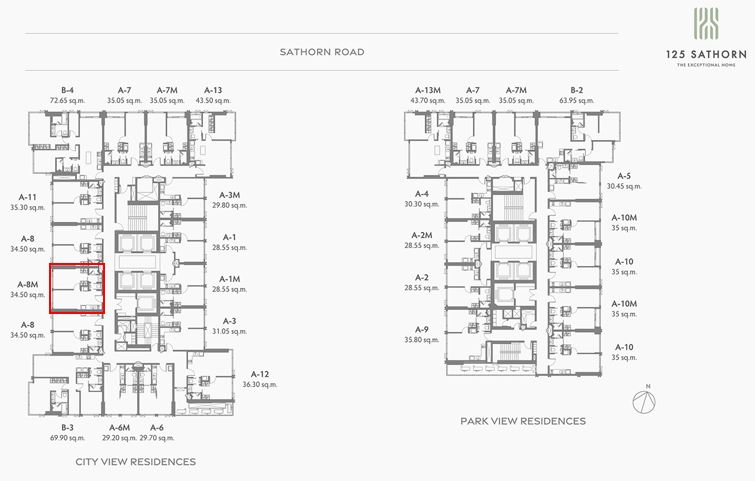 ขายดาวน์คอนโดสาทร นราธิวาส : (Owner) ขาย 125 Sathorn 1 Bed 34.5 sq.m. ราคาถูกกว่าโครงการ