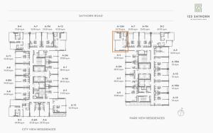 ขายดาวน์คอนโดสาทร นราธิวาส : (Owner) ขาย 125 Sathorn 1 Bed 43.7 sq.m. ห้องมุม rare item ราคาถูกกว่าโครงการ