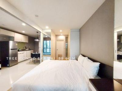 For RentCondoSukhumvit, Asoke, Thonglor : Condo for rent, 1 big bedroom, Tree Condo Ekkamai, 39 sq m., near Ekkamai-Thonglor, quiet, private