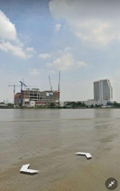 For SaleLandRathburana, Suksawat : Land for sale, land along the Chao Phraya River, next to the river, 5 rai over, orange layout, 5 rai 99 square wah