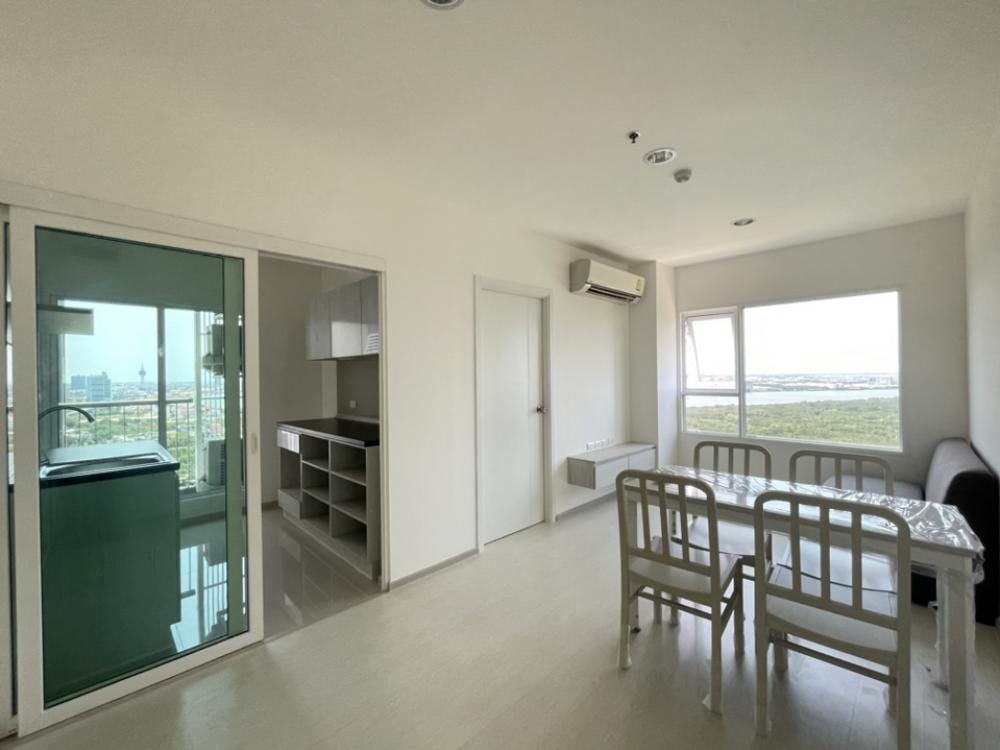 For SaleCondoSamut Prakan,Samrong : Condo for sale: Aspire Erawan Tower B, corner room, new condition, 360 degree Chao Phraya view, 48.08 sq m, 2 bedrooms, 1 bathroom, next to BTS Erawan, urgent!!