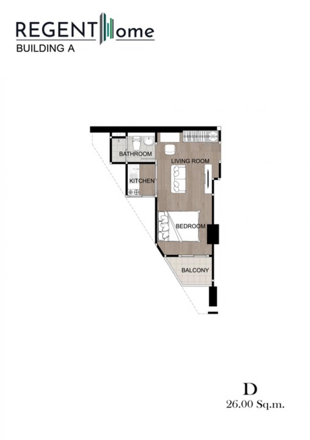 Sale DownCondoThaphra, Talat Phlu, Wutthakat : Sale down payment, special plan, corner room, triangle The lowest item in the project, position A-XX13, has many layers (Owner Post)