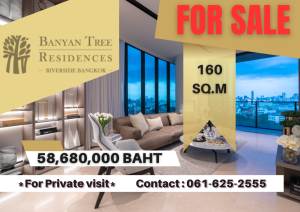 For SaleCondoWongwianyai, Charoennakor : *Hot Deal+New town view* Banyantree residences Riverside | 2 Bed | 061-625-2555