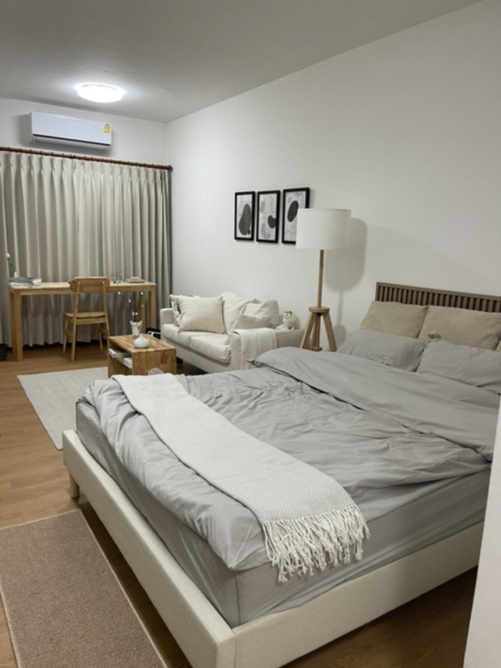 For SaleCondoOnnut, Udomsuk : The room is not so big, size 31 sq m, 2nd floor, plus furniture as in the picture, A Space Sukhumvit G-H project, On Nut - Srinakarin location, 2nd floor room, tree view, large room, 31 sq m, size 1 bedroom 1 bathroom, 1 living room, beautiful room on the