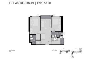 For SaleCondoRama9, Petchburi, RCA : Selling room 2 bedrooms 2 bathrooms 58 sq.m. +++life asoke rama 9+++ Price 10.5 MB -- Contact 0939256422(G)