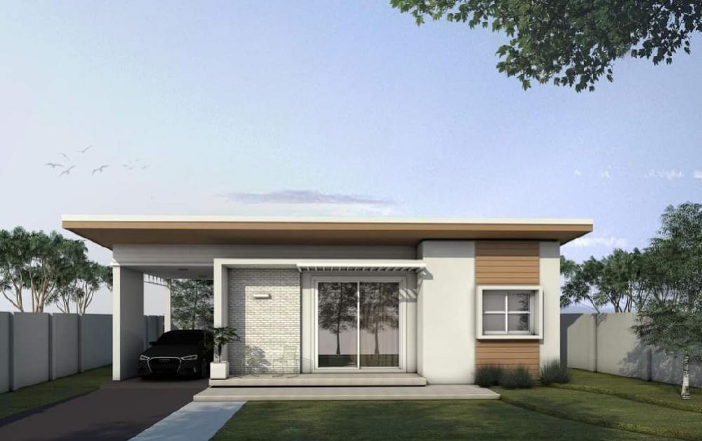 For SaleHouseMaha Sarakham : One-storey house for sale in minimalist style. Free all land fees Ready to move in!!!