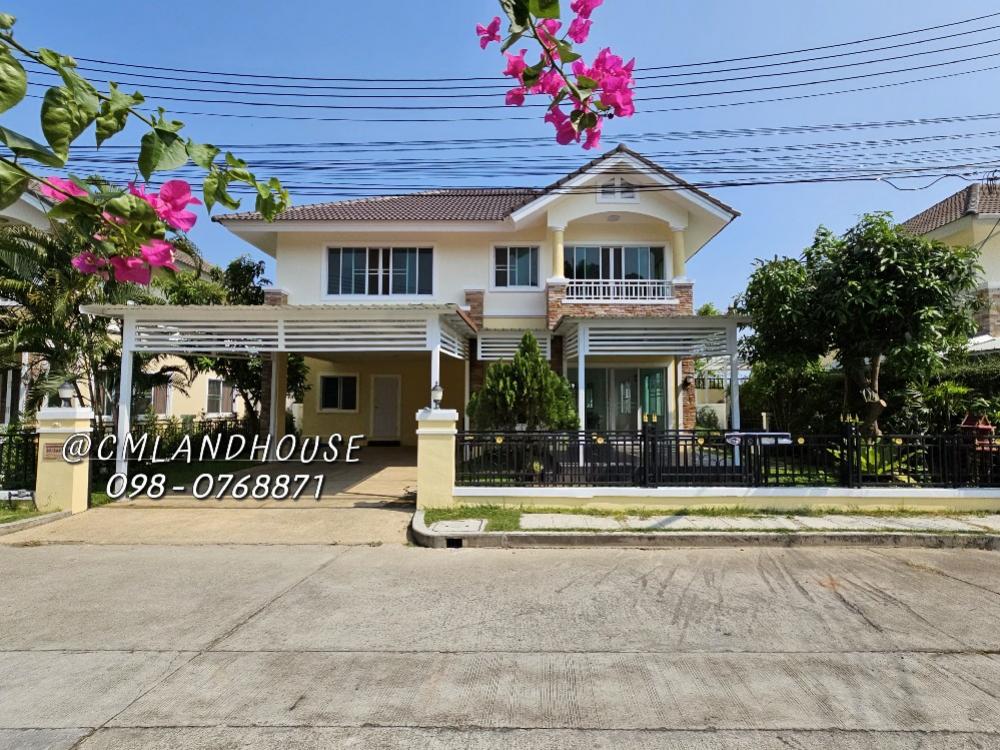 For SaleHouseChiang Mai : Beautiful house, 4 bedrooms, 72 sq m. Beautiful house, like new. Next to San Pu Loei Ring Road, close to the city, 5 km., Kanchanok Village 2.