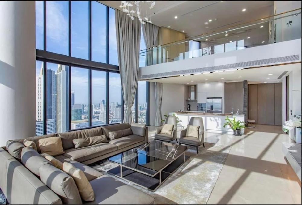 For RentCondoWongwianyai, Charoennakor : Rental / Selling : Banyan Tree Residence Riverside Bangkok , Duplex 4 Bed 8 Bath , 465.24 Sq.m , 42-43 Floor , 2 Parking