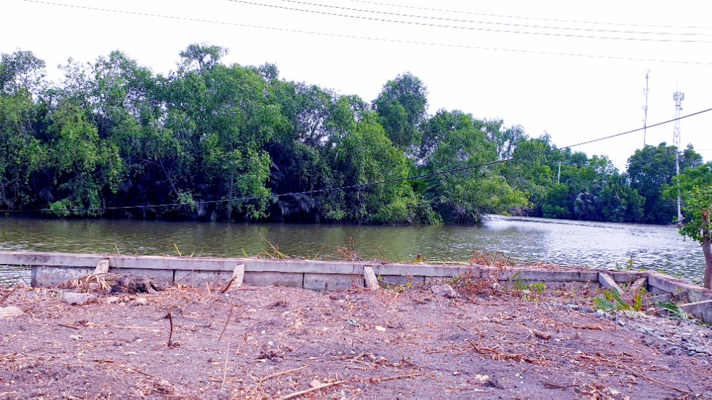 For SaleLandSamut Songkhram : Land next to a large river, good location (owner of the chimney)