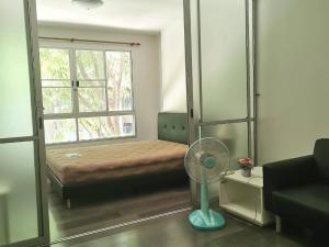 For RentCondoBangna, Bearing, Lasalle : Dcondo Abac bangna for rent 7500 baht/month, shady, 2nd floor, Building D, separate 1 bedroom, fully furnished, ready to move in