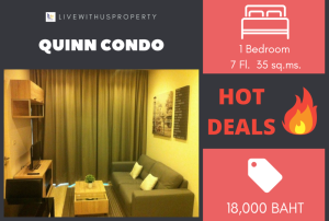For RentCondoRatchadapisek, Huaikwang, Suttisan : Urgent rent!! Very good price, pool view The decorated room is very beautiful, Quinn Condo.