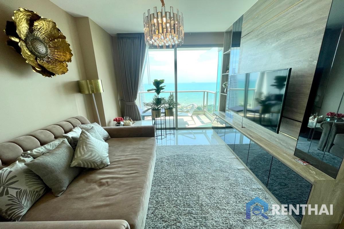 For SaleCondoPattaya, Bangsaen, Chonburi : Sale The Riviera Jomtien  1 bedroom 48 sq.m. Sea view high floor