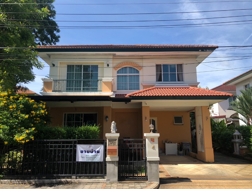 For SaleHousePhutthamonthon, Salaya : Detached House, Manthana Project Pinklao-Phutthamonthon Soi Thawi Watthana 59 along the Thawi Wattana Canal Near Mahidol University, Salaya