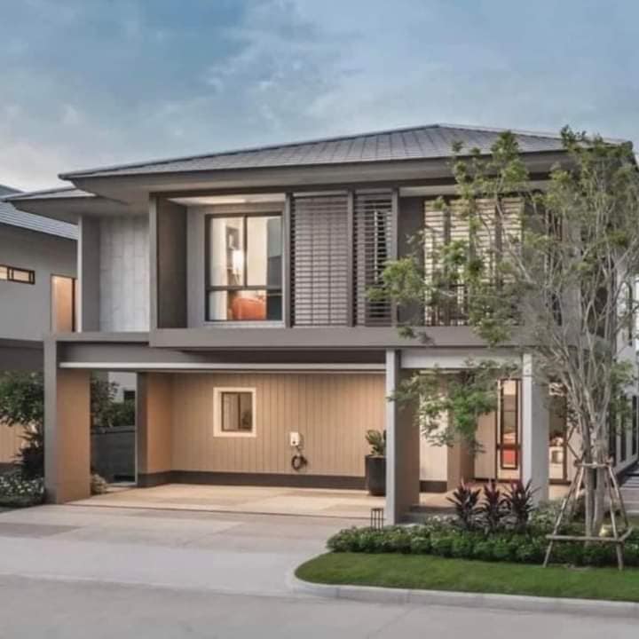 For SaleHousePattanakan, Srinakarin : JJ219 for sale, 2-story detached house, corner house, Burasiri Village, Krungthep Kreetha, new house.