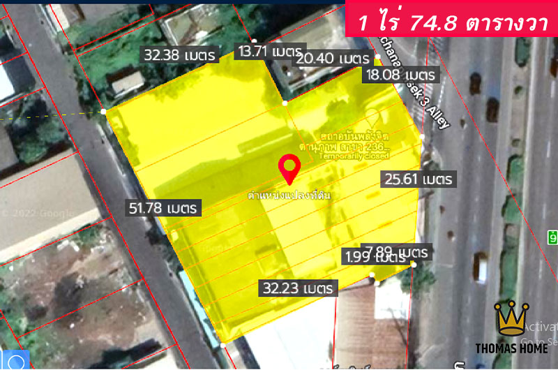 For SaleLandEakachai, Bang Bon : Urgent sale of land on Kanchanaphisek road. Opposite Makro Bang Bon, area 1 rai 74.8 square wah, price 79.9 million baht