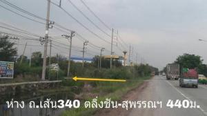 For SaleLandNonthaburi, Bang Yai, Bangbuathong : Sai Noi land, 1 rai, industrial area, can enter and exit 2 ways, cheap price